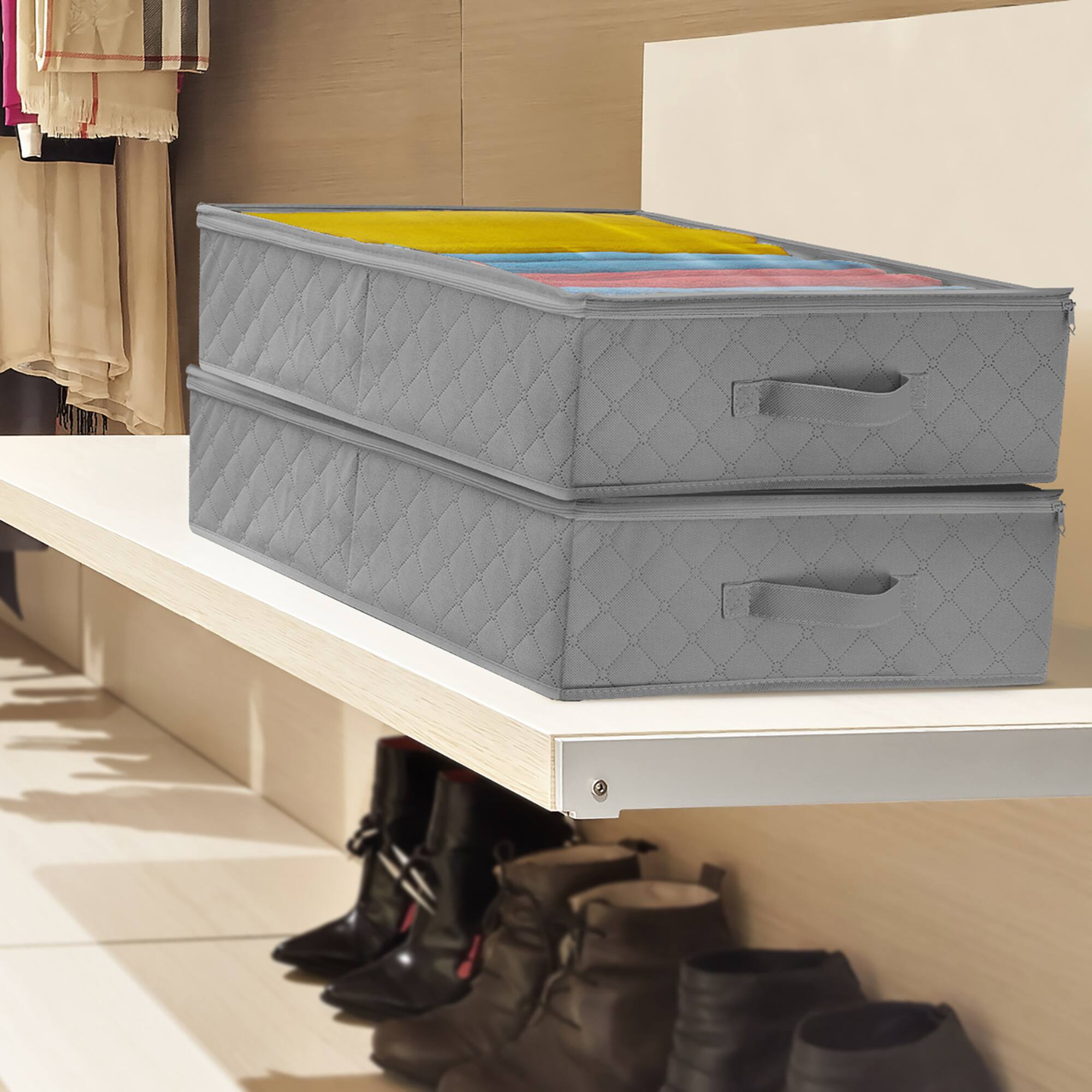 Sorbus 24" Gray Underbed Storage Bags, 2ct.
